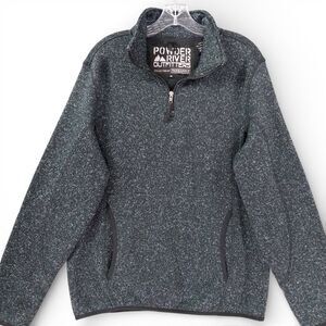 Powder River Outfitters Quarter Zip Fleece Pullover Mens Sz M Charcoal Panhandle